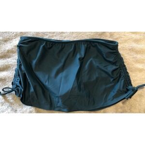 NWT Old Navy Swim Bottoms bikini Skirt Med Green Drawstring sides
